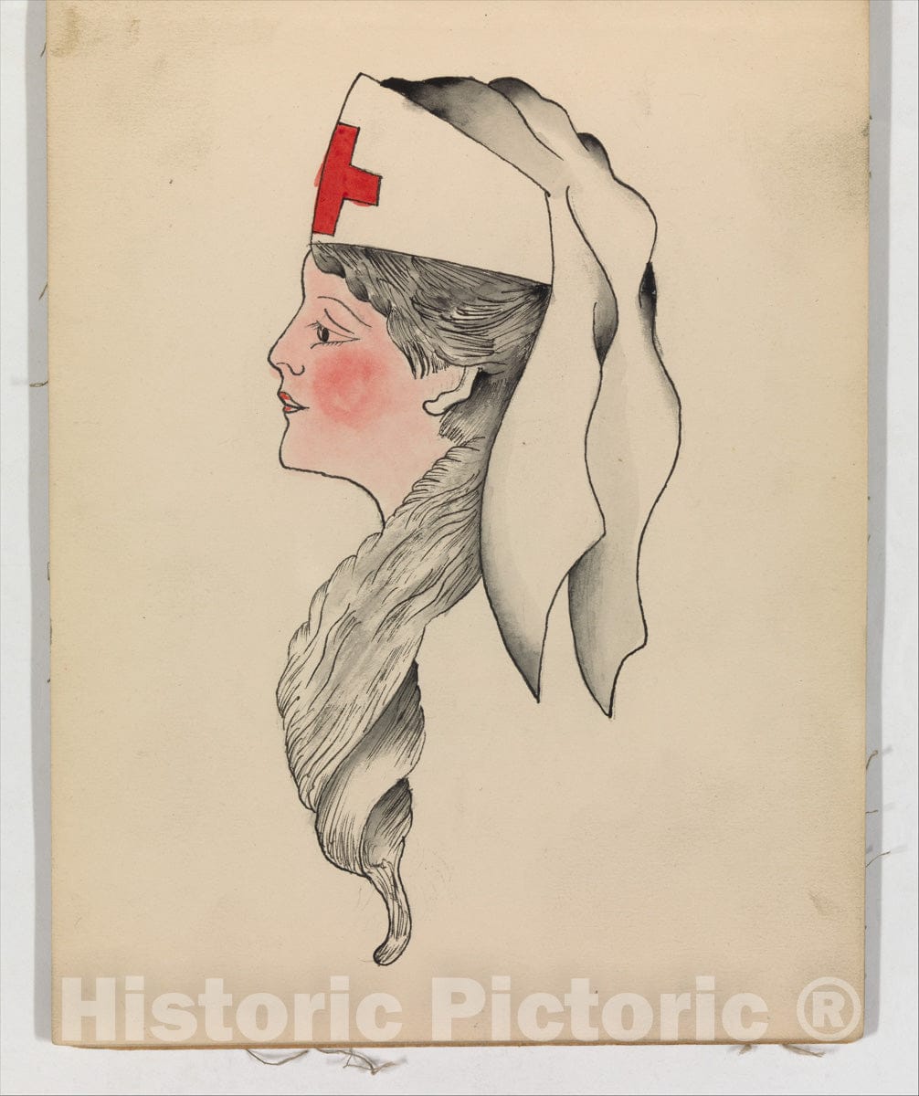 Art Print : Clark & Sellers - Tattoo Design of an Army Nurse : Vintage Wall Art