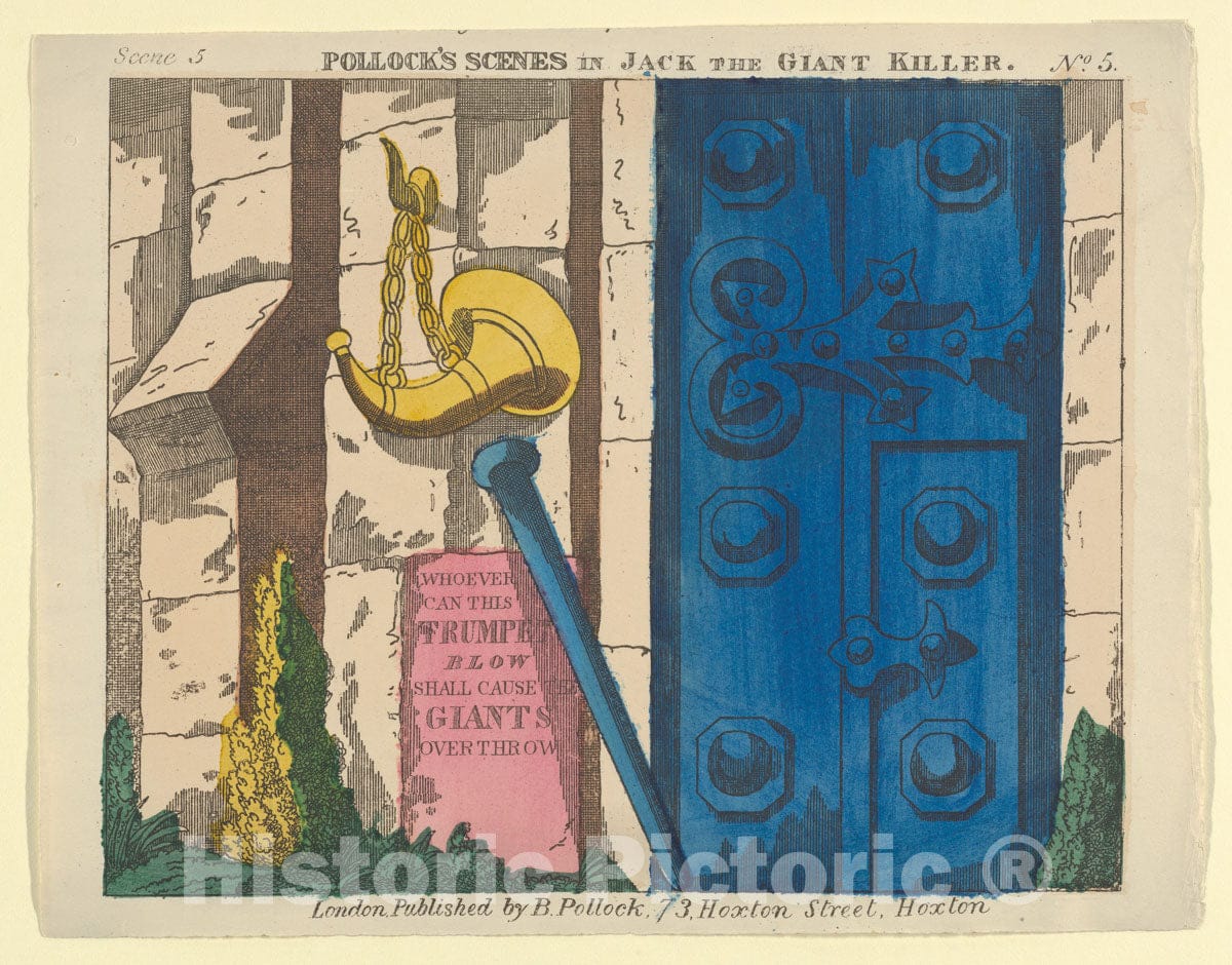 Art Print : Benjamin Pollock - Scene 5, from Jack and The Giant Killer, Scenes for a Toy Theater : Vintage Wall Art