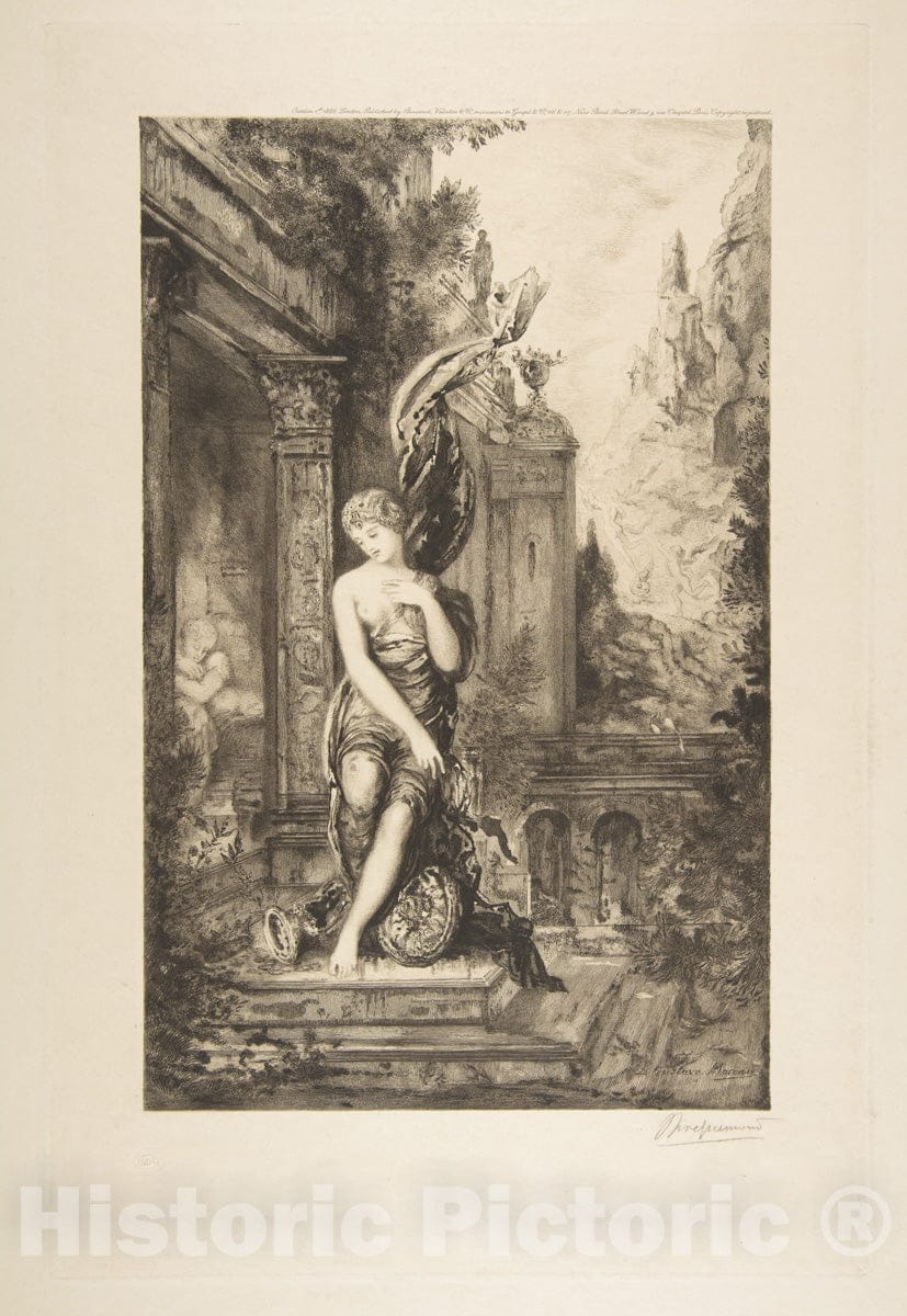 Art Print : Félix Bracquemond - L'Homme qui Court après la Fortune et celui qui l'attend Dans Son lit, After Gustave Moreau : Vintage Wall Art