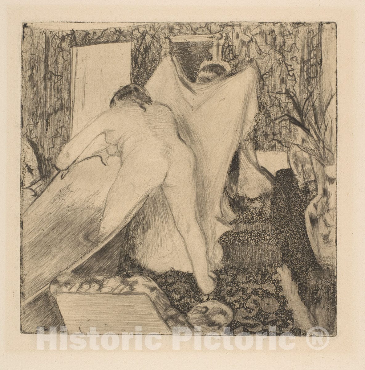 Art Print : Edgar Degas - Leaving The Bath 1 : Vintage Wall Art