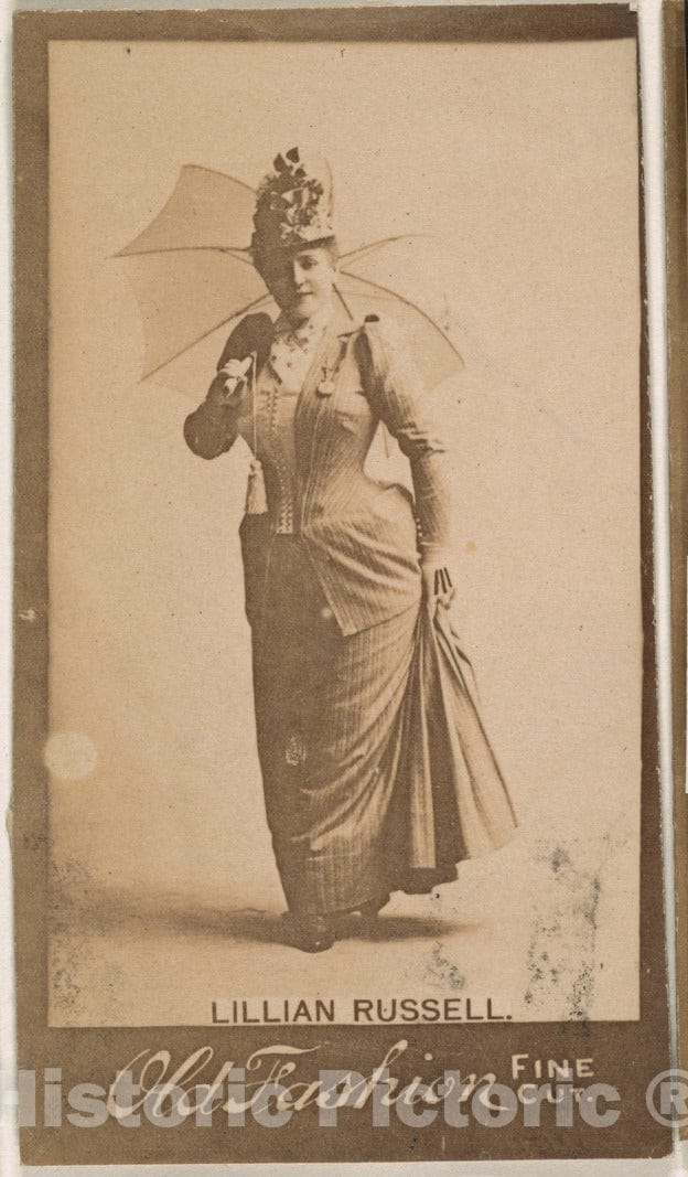 Photo Print : Lillian Russell, from The Actresses Series (N664) Promoting Old Fashion Fine Cut Tobacco - 435154 : Vintage Wall Art