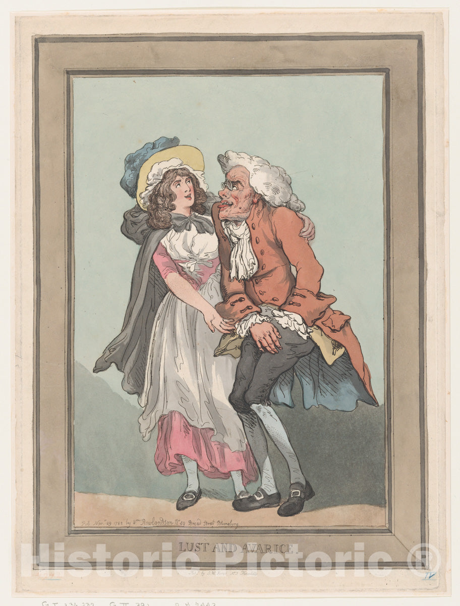 Art Print : Thomas Rowlandson - Lust and Avarice : Vintage Wall Art