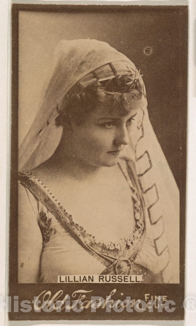 Photo Print : Lillian Russell, from The Actresses Series (N664) Promoting Old Fashion Fine Cut Tobacco - 437588 : Vintage Wall Art