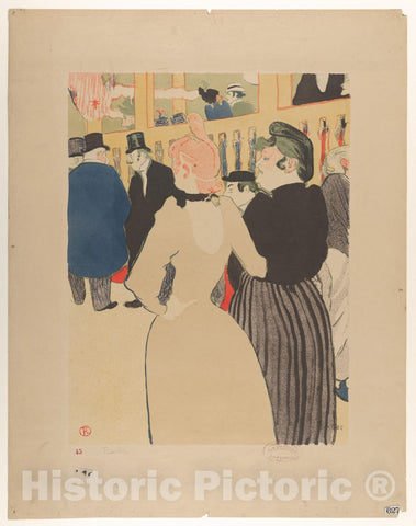 Art Print : Henri de Toulouse-Lautrec, at The Moulin Rouge, la Goulue and Her Sister (Au Moulin Rouge, la Goulue et sa Soeur), 1892 - Vintage Wall Art
