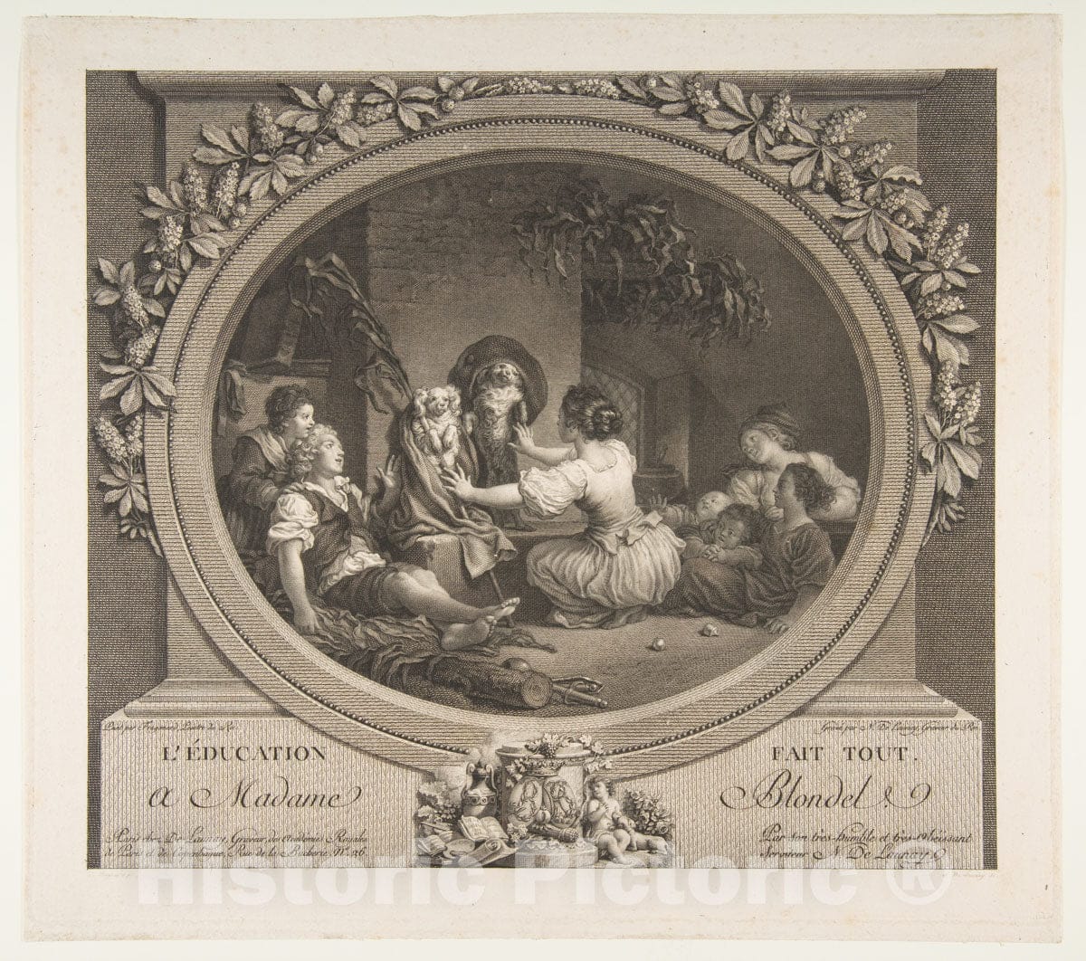 Art Print : Jean Honoré Fragonard - L'Education fait Tout : Vintage Wall Art