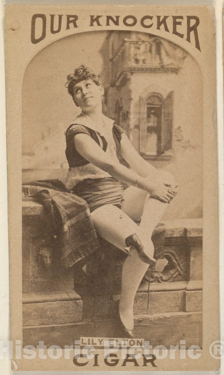 Photo Print : Lily Elton, from The Actresses Series (N665) Promoting Our Knocker Cigars : Vintage Wall Art