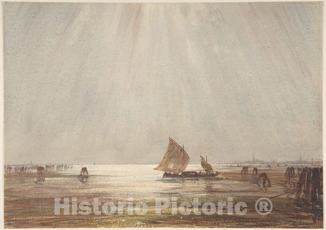 Art Print : Félix-François-Georges-Philibert Ziem - Venetian Fishing Boat : Vintage Wall Art