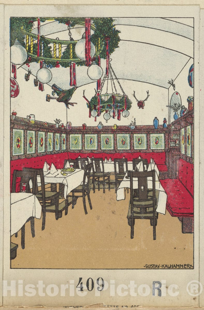 Art Print : Gustav Kalhammer - National Railway Station Restaurant, Vienna X, Josef Pohl (Restaurant Staatsbahnhof, Wien X, Josef Pohl) 1 : Vintage Wall Art