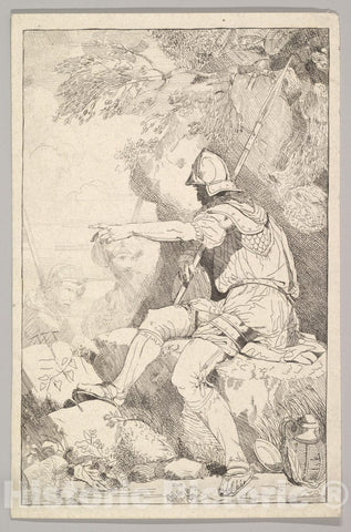 Art Print : John Hamilton Mortimer, Banditti Taking His Post, 1778 - Vintage Wall Art