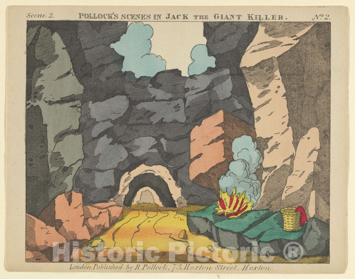 Art Print : Benjamin Pollock - Scene 2, from Jack and The Giant Killer, Scenes for a Toy Theater : Vintage Wall Art