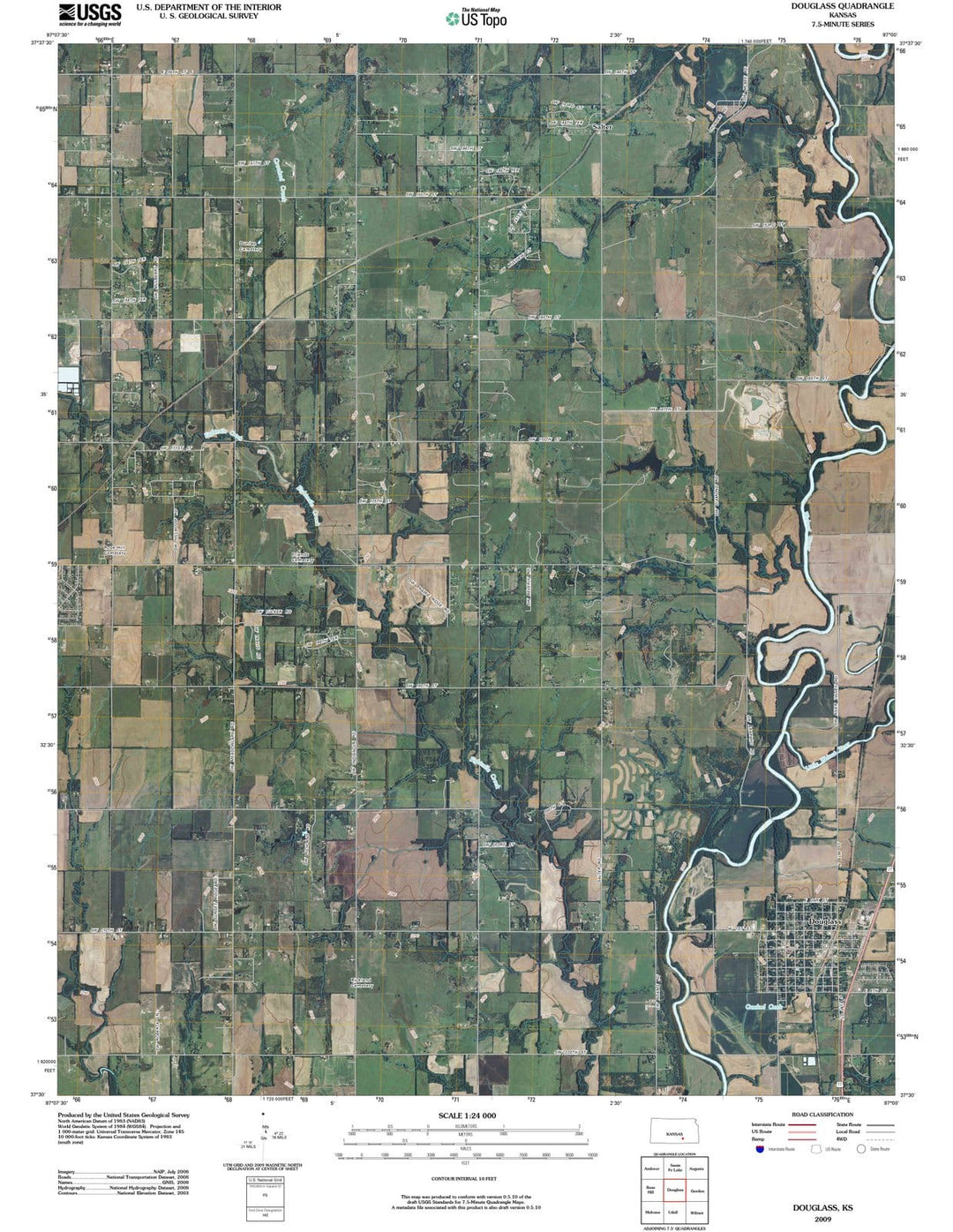 2009 Douglass, KS - Kansas - USGS Topographic Map