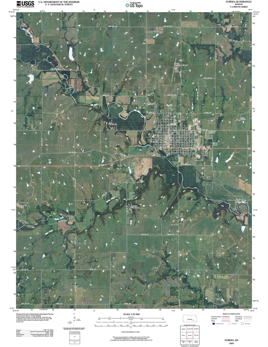 2009 Eureka, KS - Kansas - USGS Topographic Map