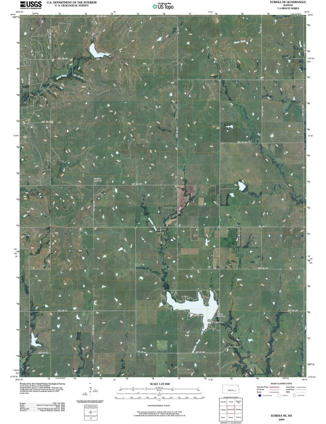 2009 Eureka, KS - Kansas - USGS Topographic Map