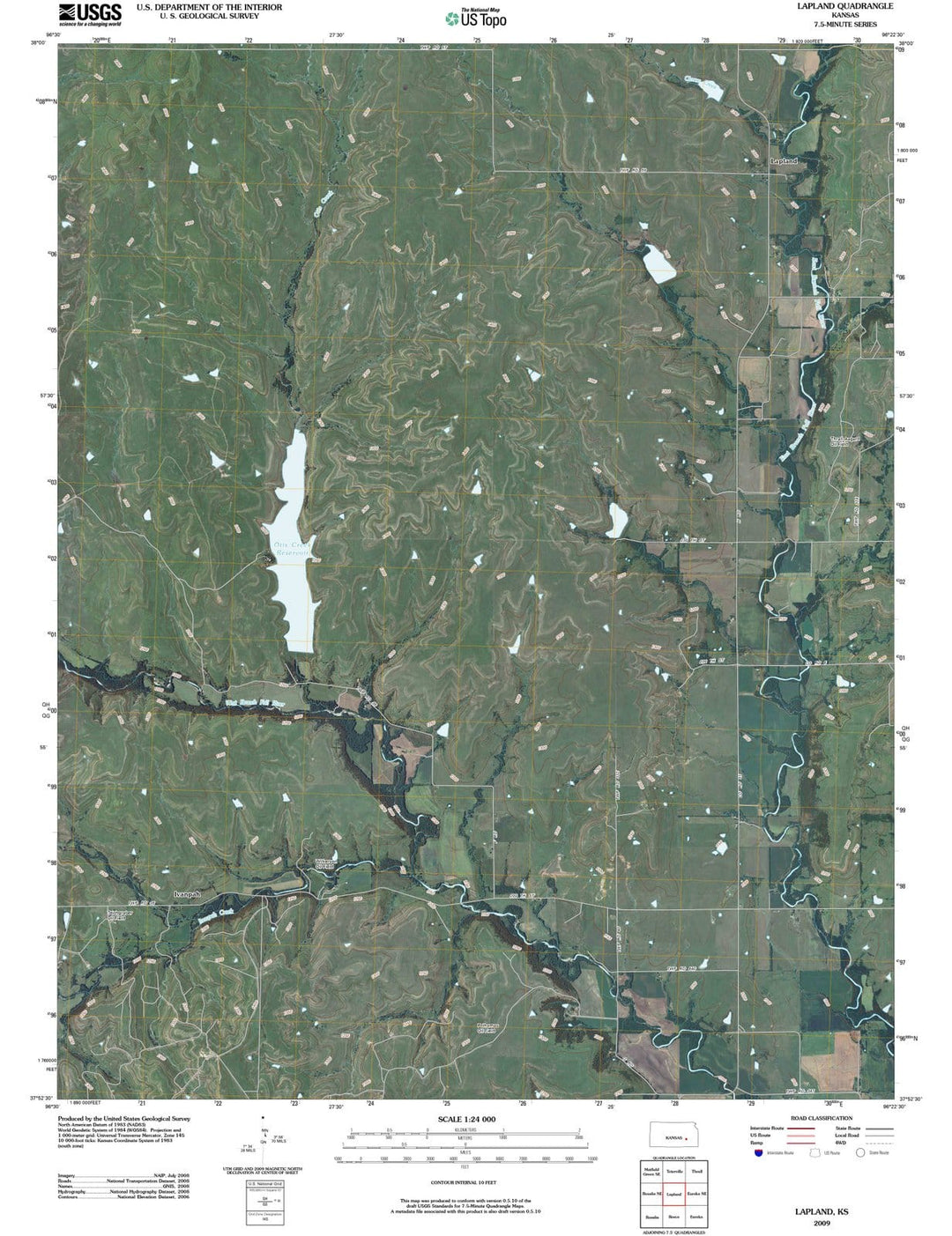 2009 Lapland, KS - Kansas - USGS Topographic Map