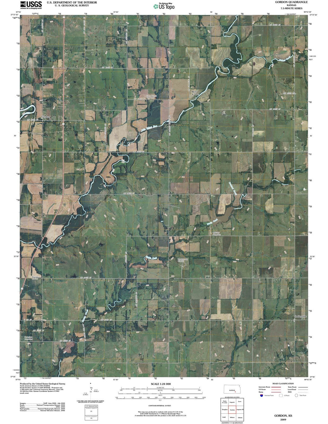 2009 Gordon, KS - Kansas - USGS Topographic Map