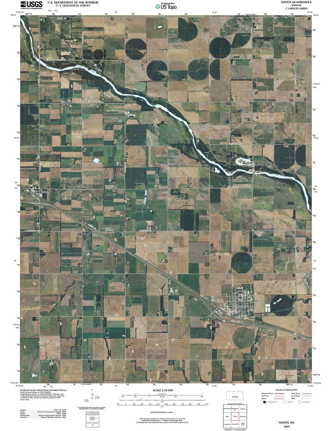 2009 Haven, KS - Kansas - USGS Topographic Map