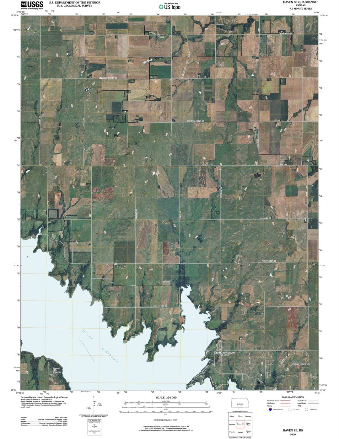 2009 Haven, KS - Kansas - USGS Topographic Map