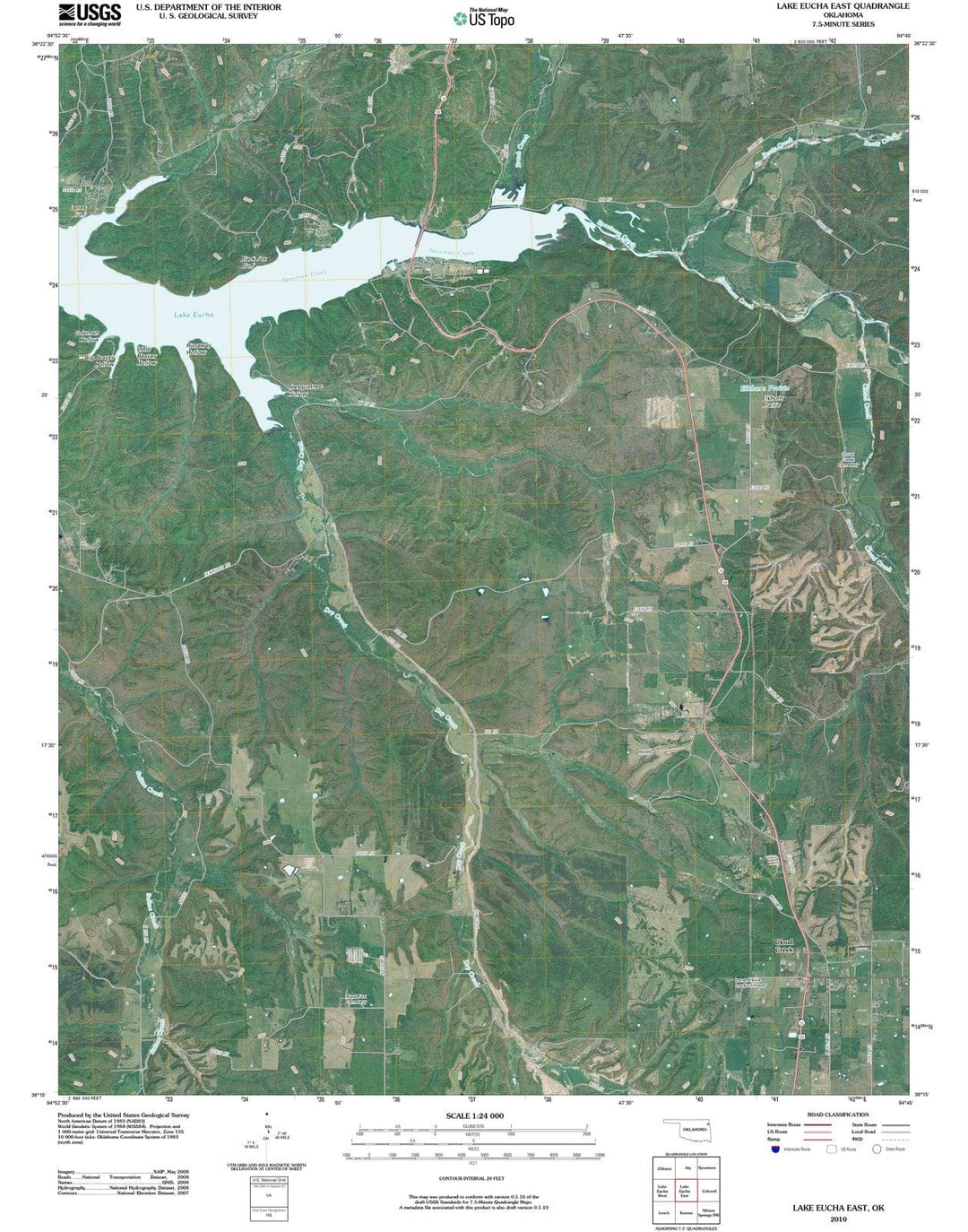 2010 Lake Eucha East, OK - Oklahoma - USGS Topographic Map