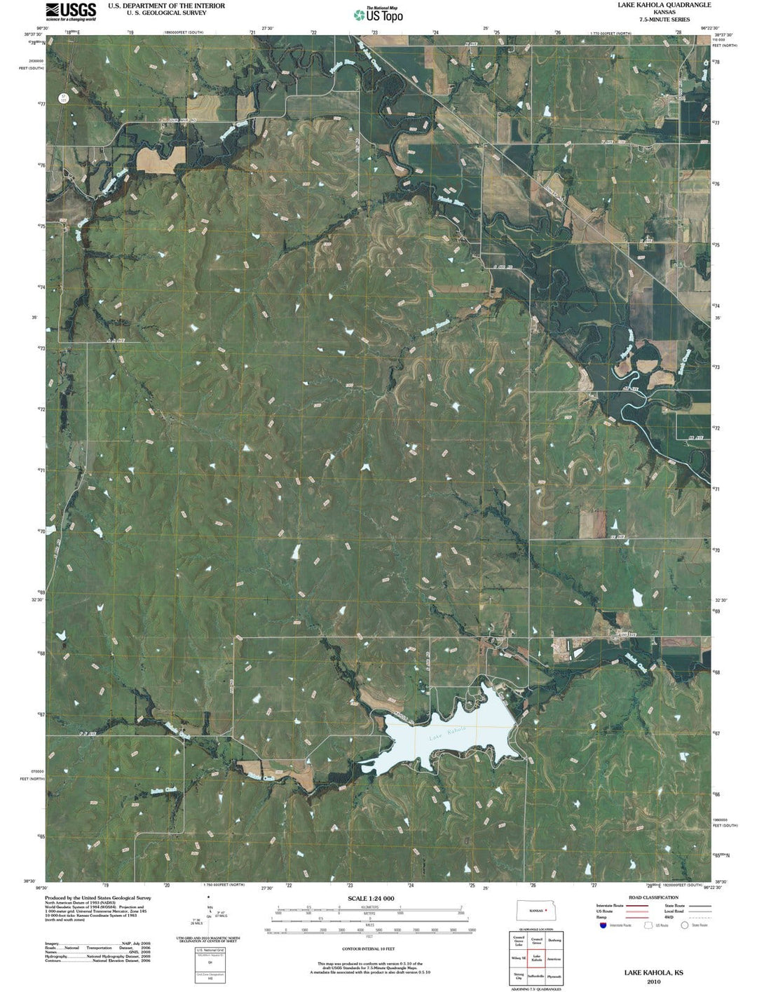 2010 Lake Kahola, KS - Kansas - USGS Topographic Map