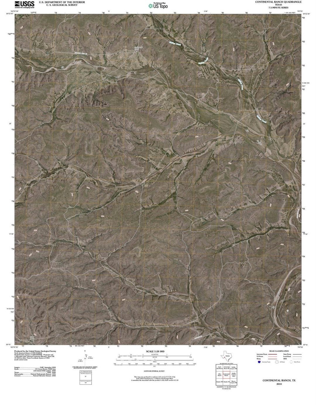 2010 Continental Ranch, TX - Texas - USGS Topographic Map