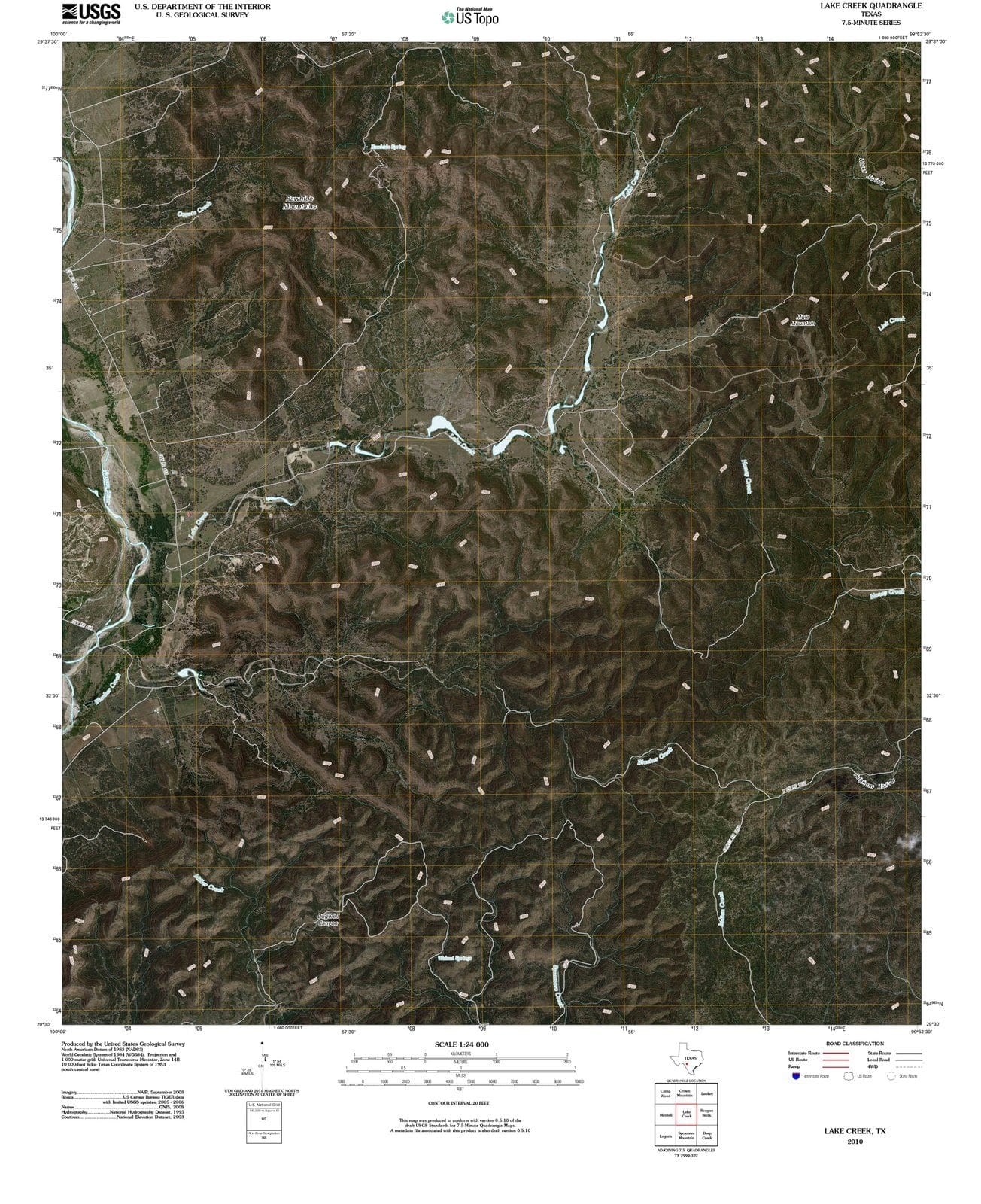 2010 Lake Creek, TX - Texas - USGS Topographic Map