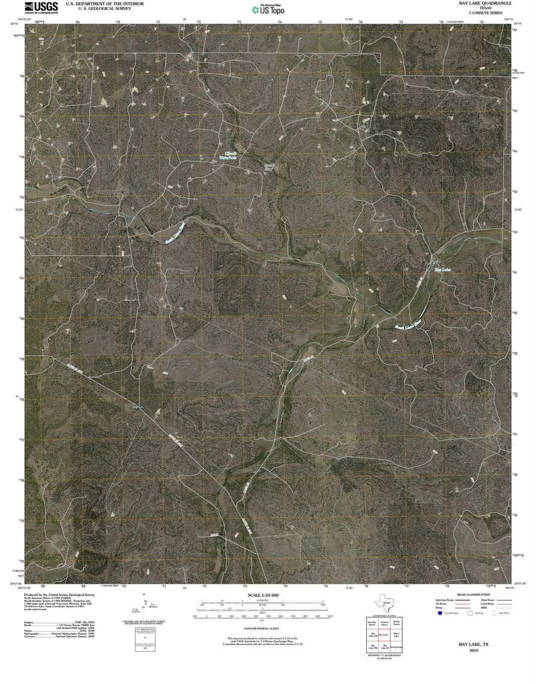 2010 Ray Lake, TX - Texas - USGS Topographic Map