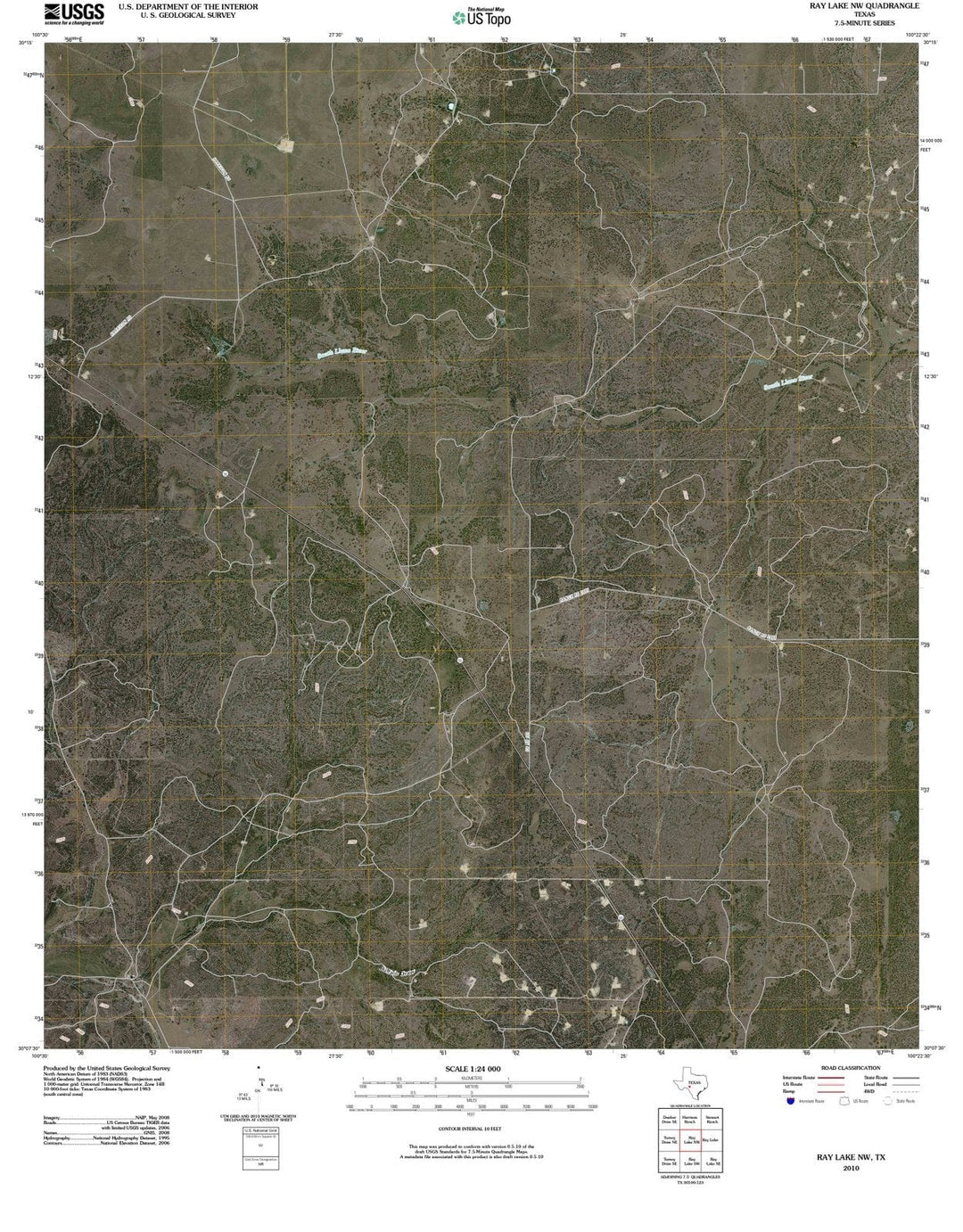 2010 Ray Lake, TX - Texas - USGS Topographic Map