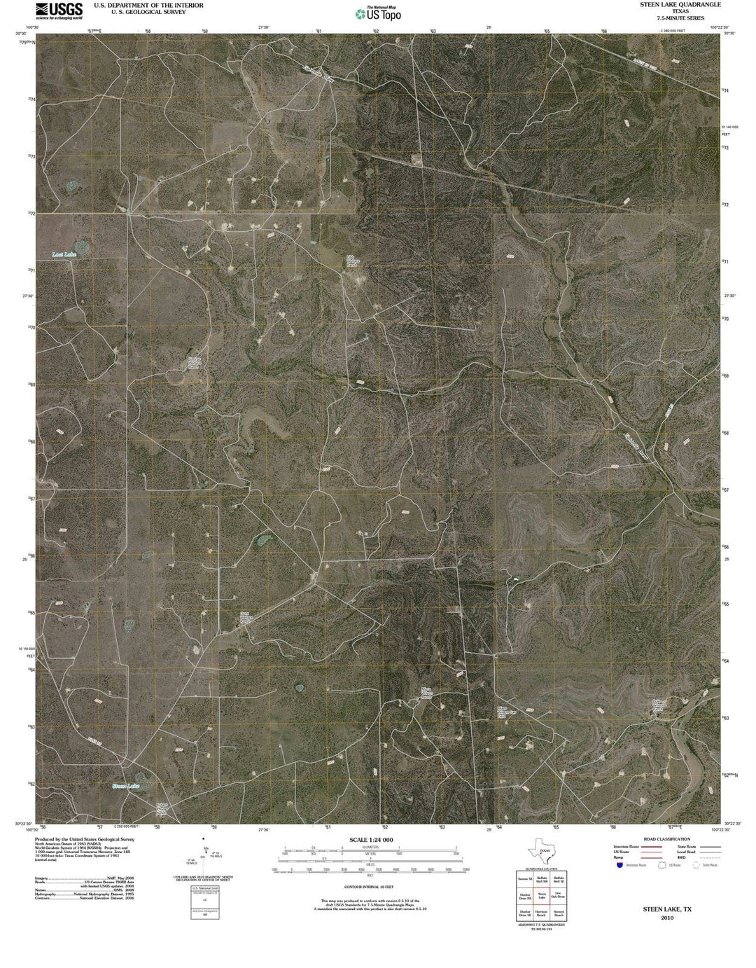 2010 Steen Lake, TX - Texas - USGS Topographic Map