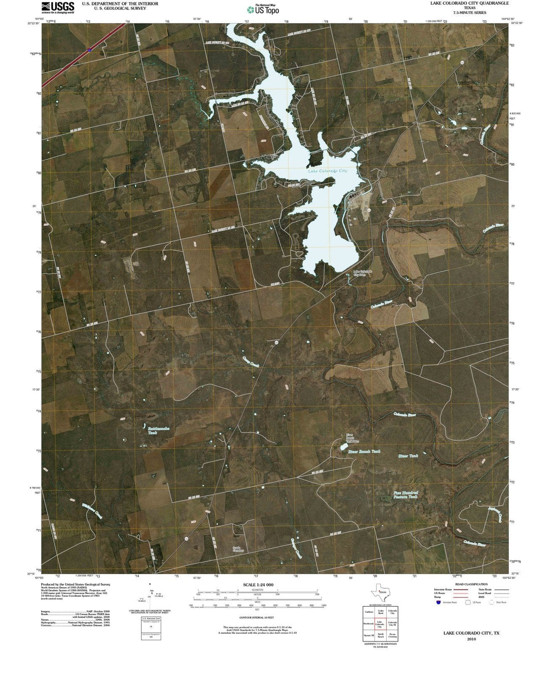 2010 Lake Colorado City, TX - Texas - USGS Topographic Map