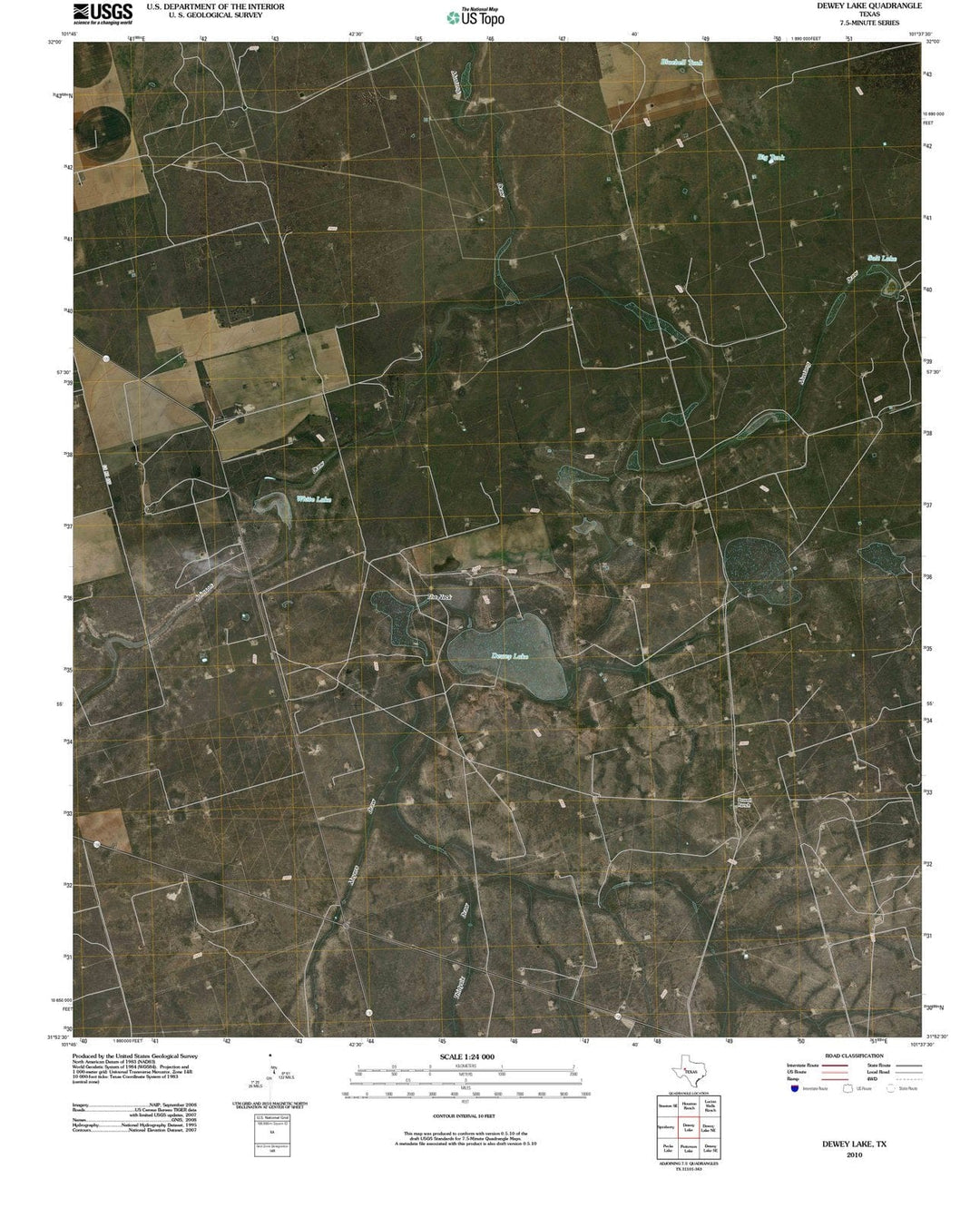 2010 Dewey Lake, TX - Texas - USGS Topographic Map