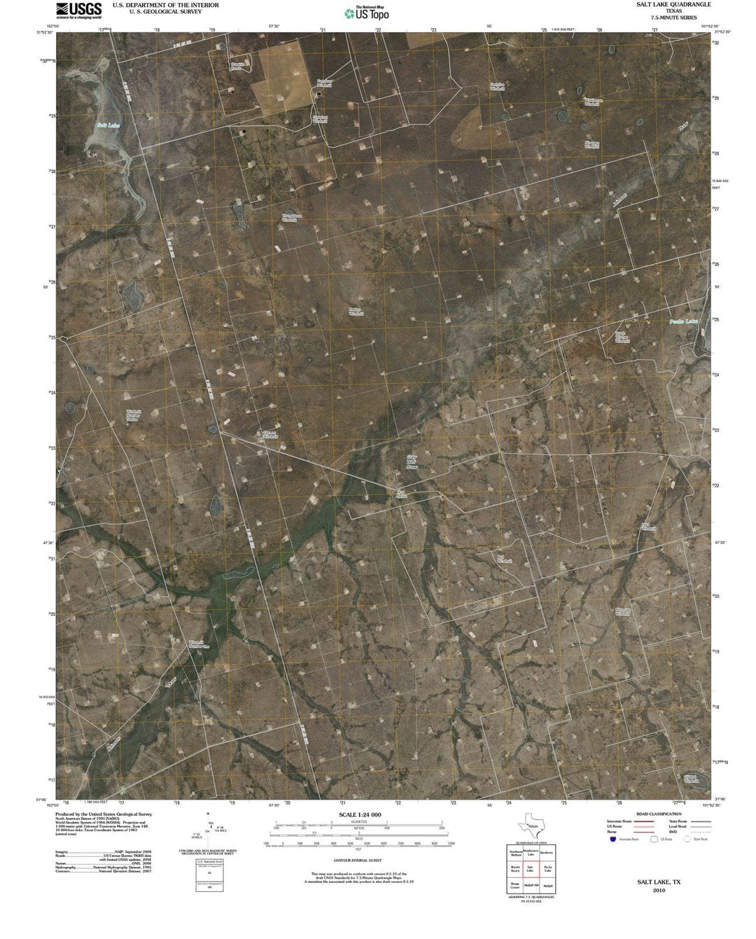 2010 Salt Lake, TX - Texas - USGS Topographic Map