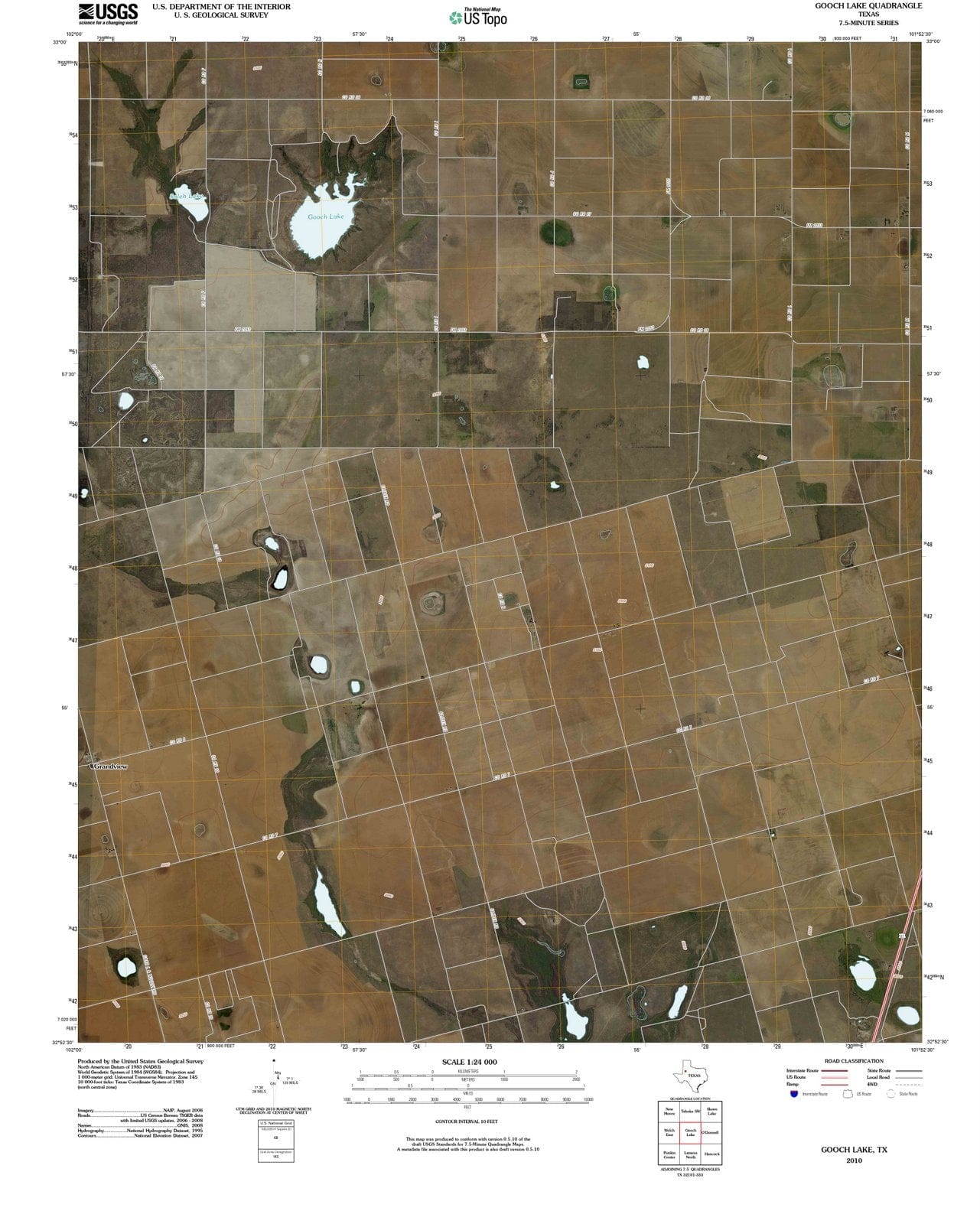 2010 Gooch Lake, TX - Texas - USGS Topographic Map