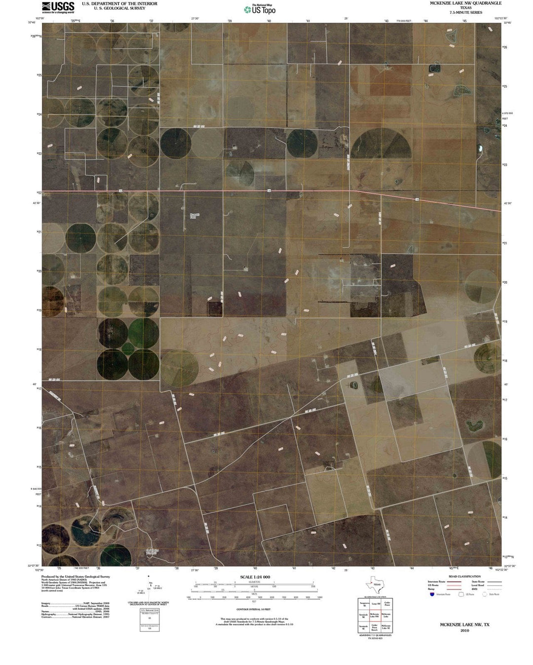 2010 McKenzie Lake, TX - Texas - USGS Topographic Map