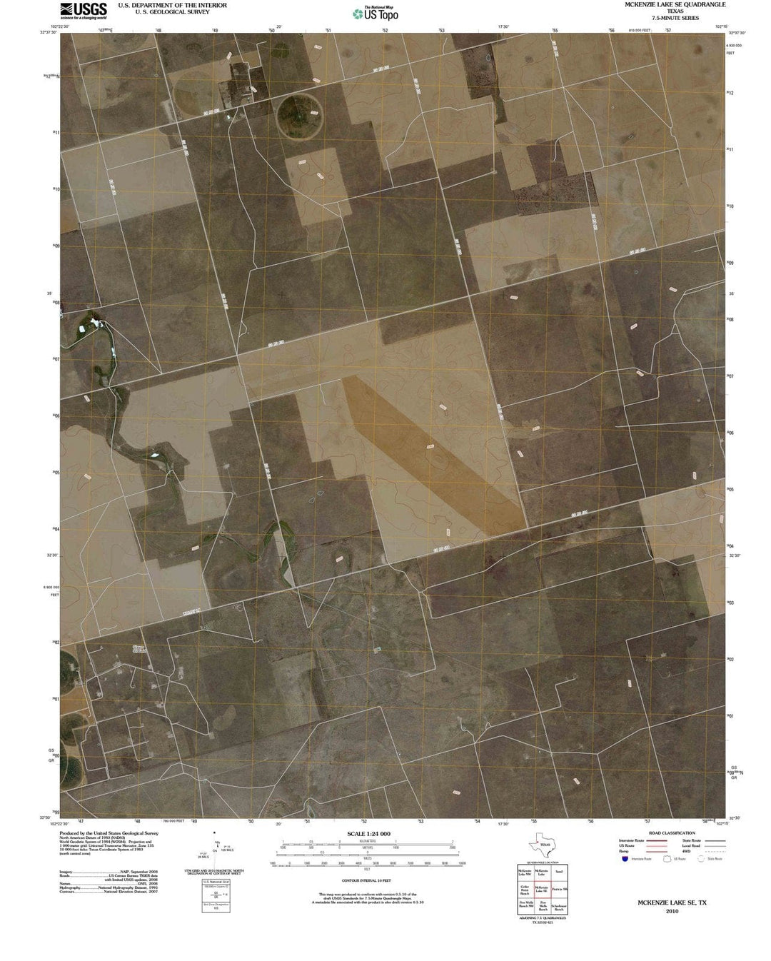 2010 McKenzie Lake, TX - Texas - USGS Topographic Map