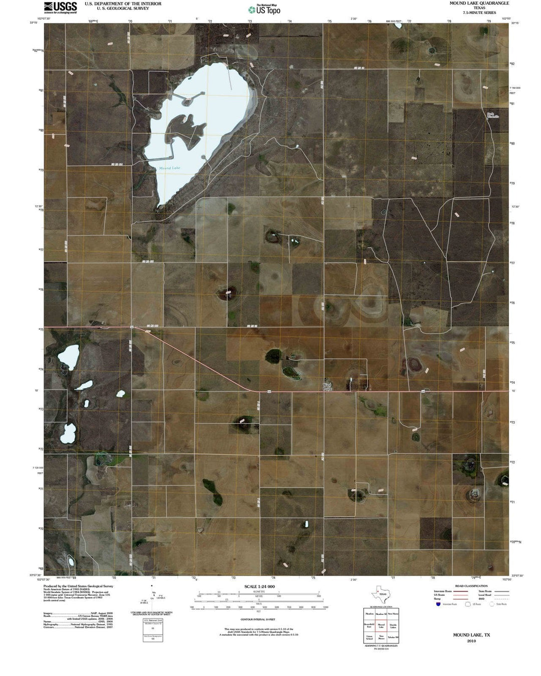 2010 Mound Lake, TX - Texas - USGS Topographic Map