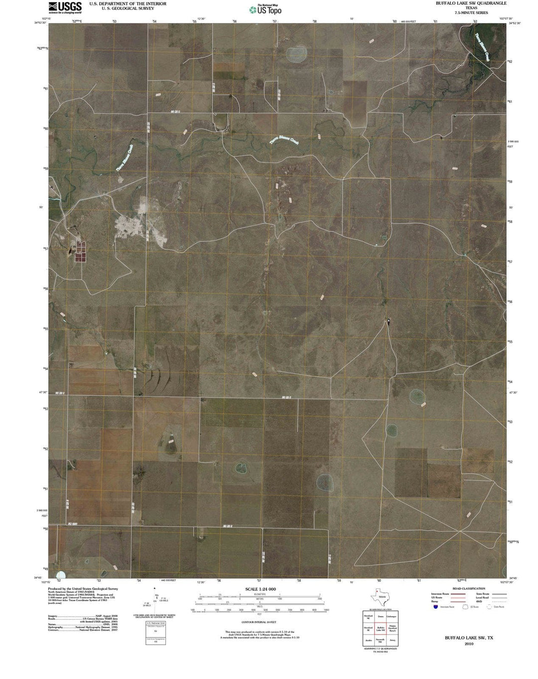 2010 Buffalo Lake, TX - Texas - USGS Topographic Map