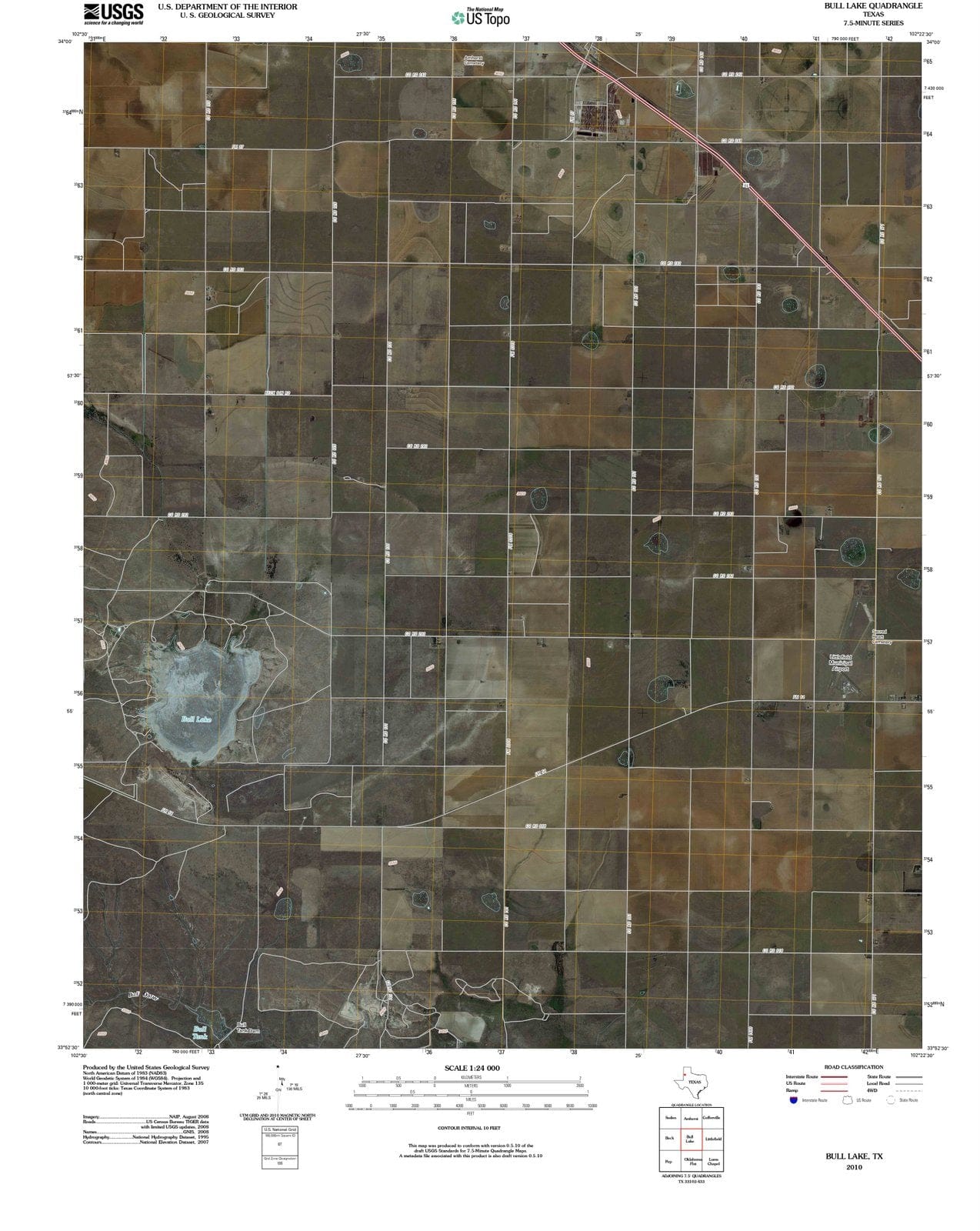 2010 Bull Lake, TX - Texas - USGS Topographic Map