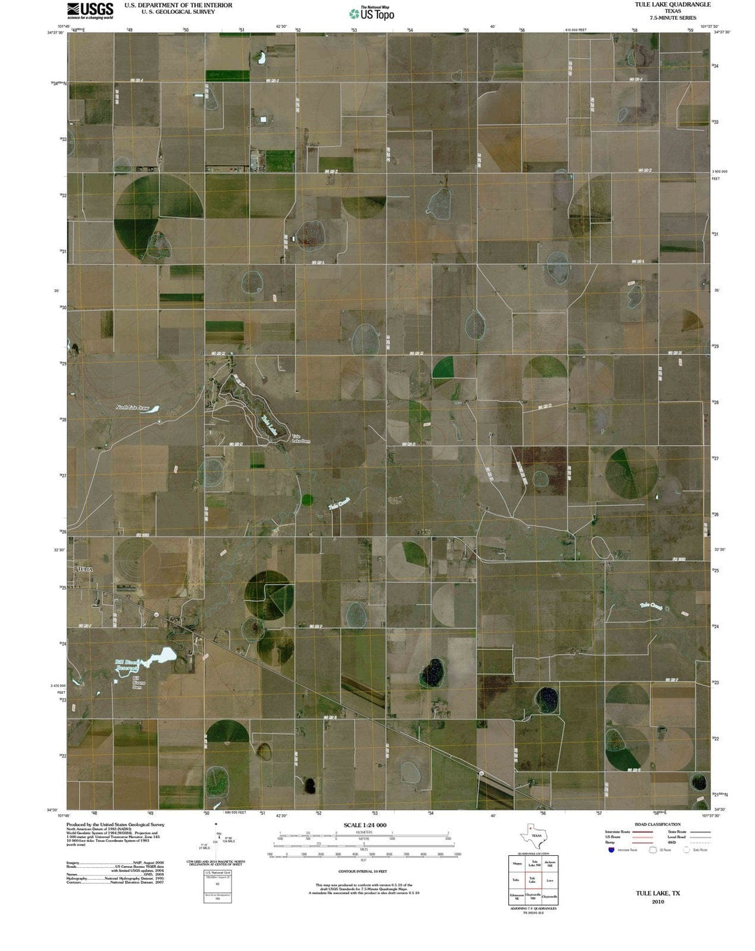 2010 Tule Lake, TX - Texas - USGS Topographic Map