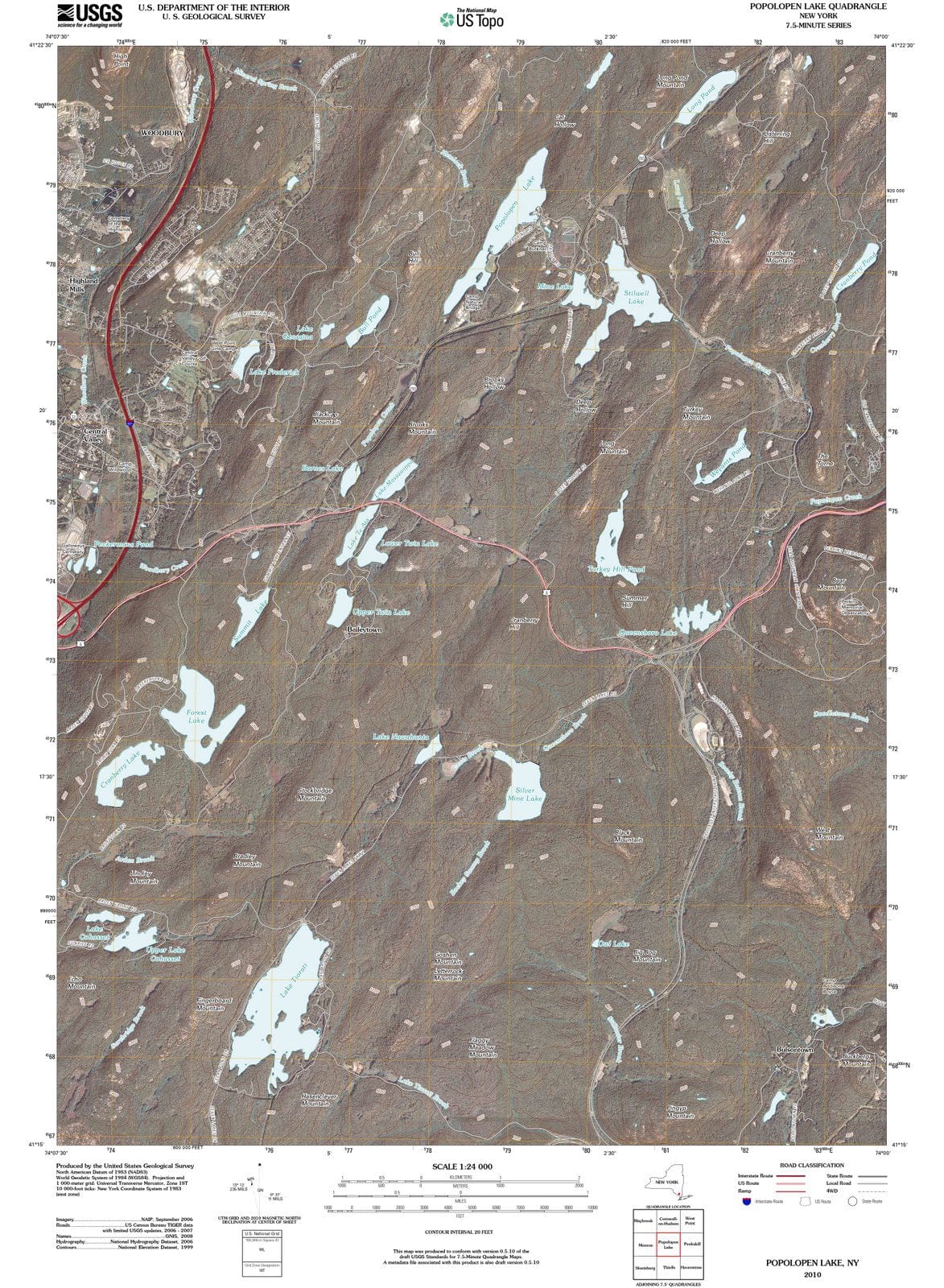 2010 Popolopen Lake, NY - New York - USGS Topographic Map