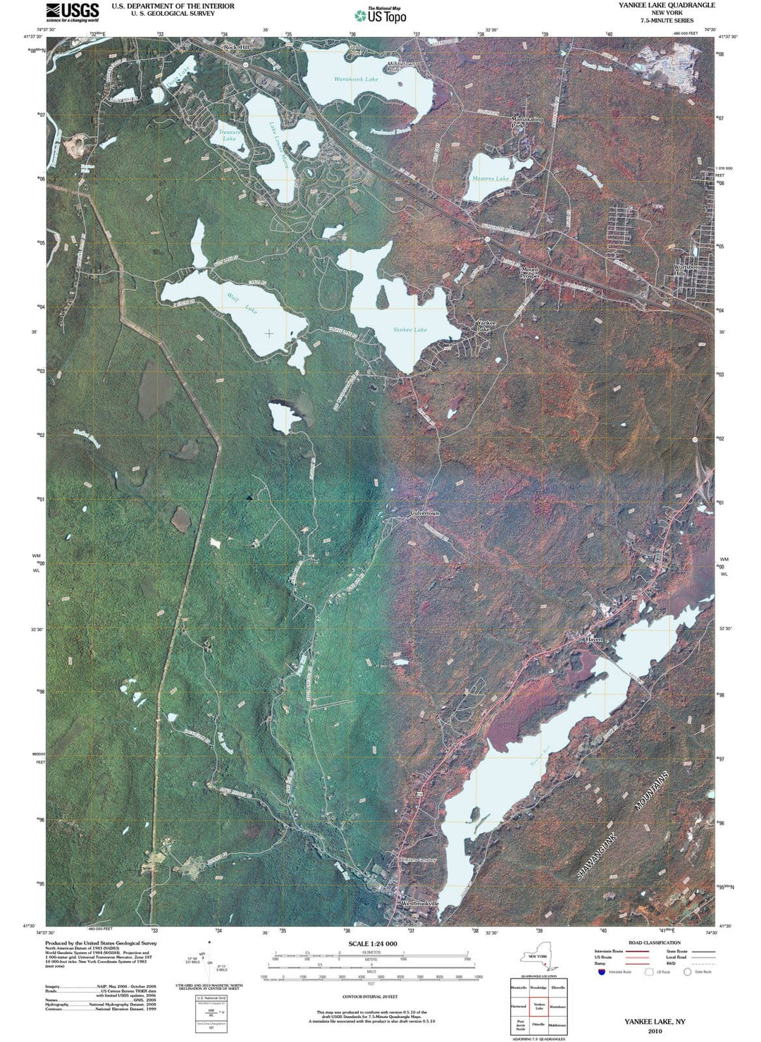 2010 Yankee Lake, NY - New York - USGS Topographic Map