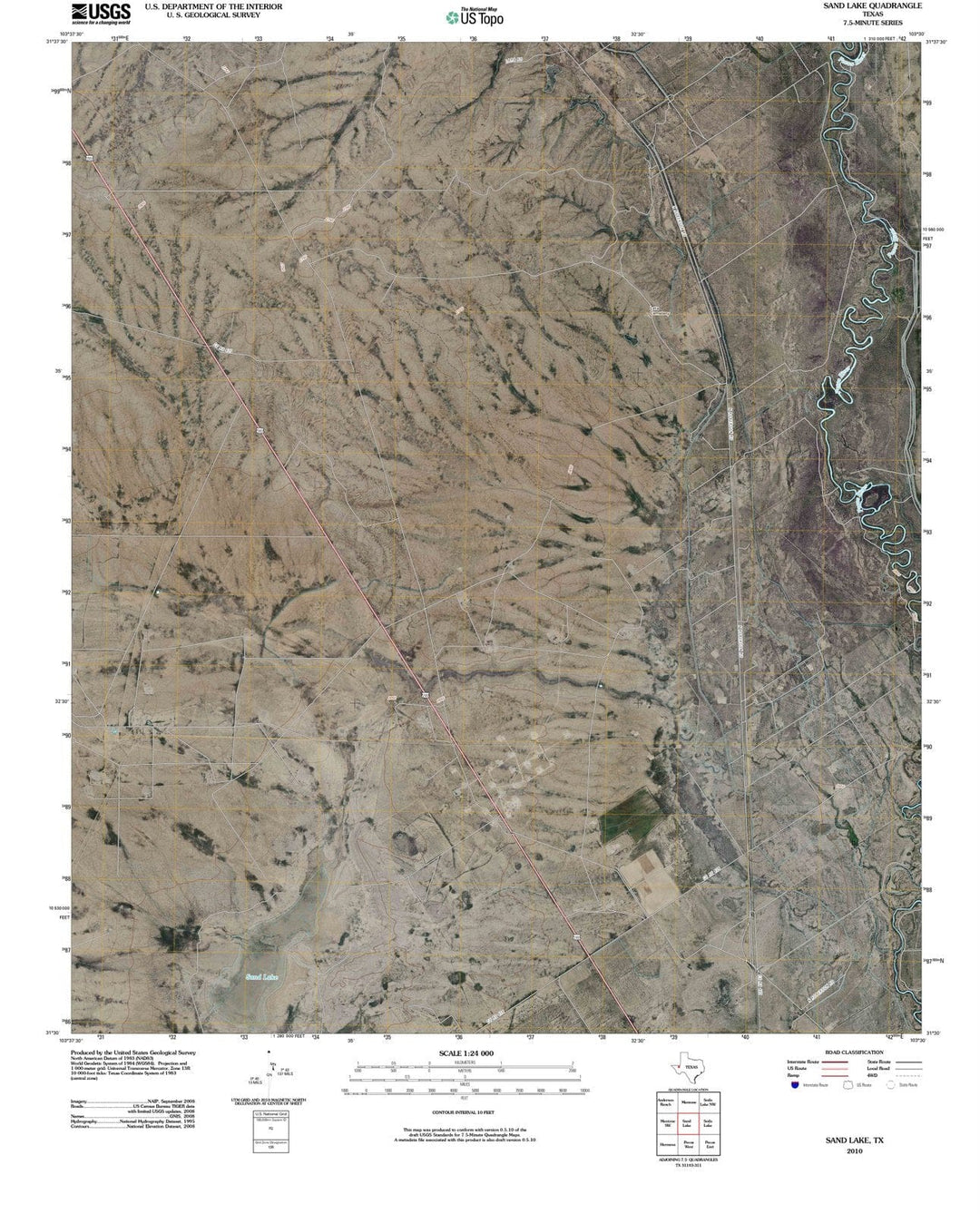 2010 Sand Lake, TX - Texas - USGS Topographic Map