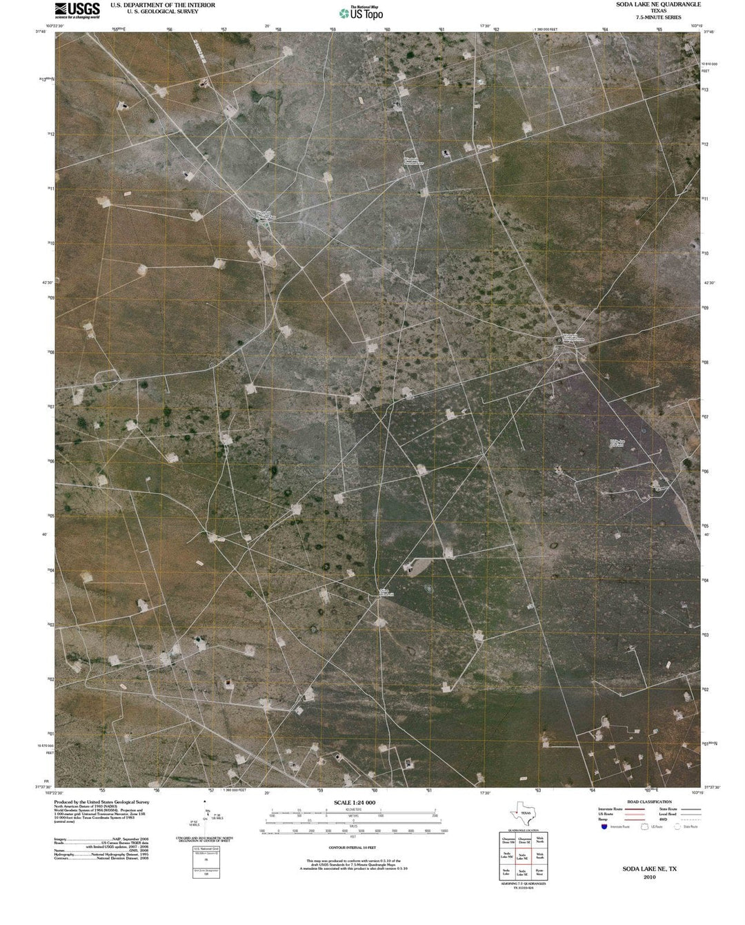 2010 Soda Lake, TX - Texas - USGS Topographic Map