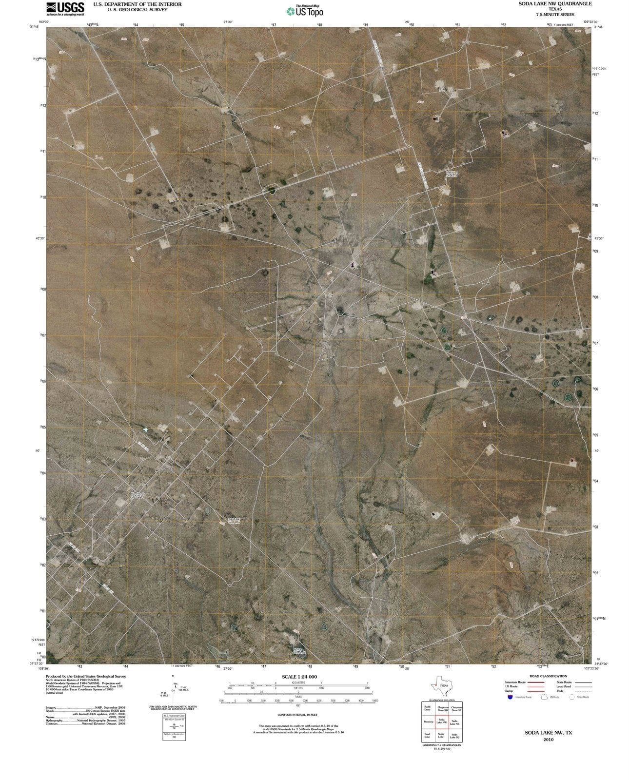 2010 Soda Lake, TX - Texas - USGS Topographic Map