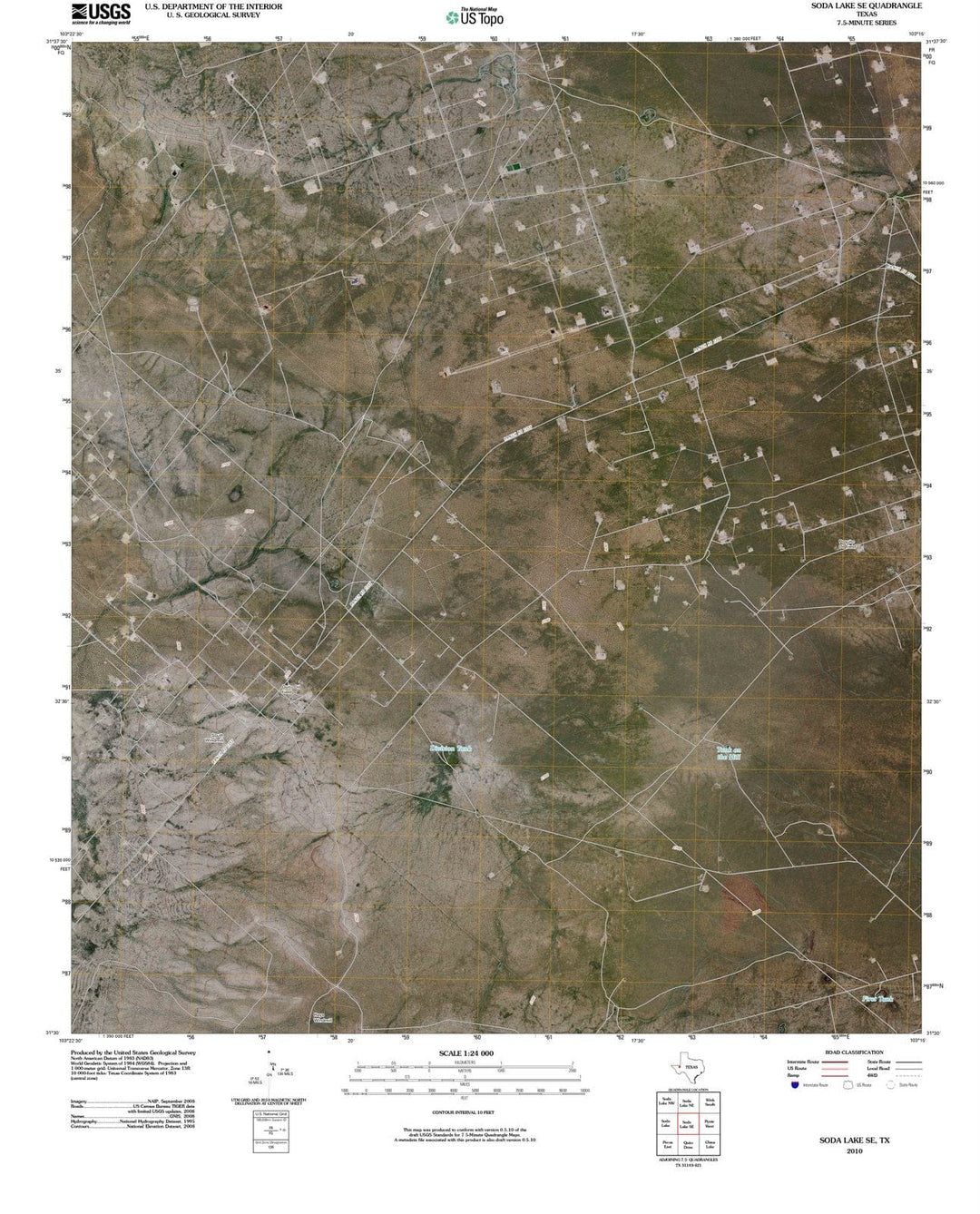 2010 Soda Lake, TX - Texas - USGS Topographic Map