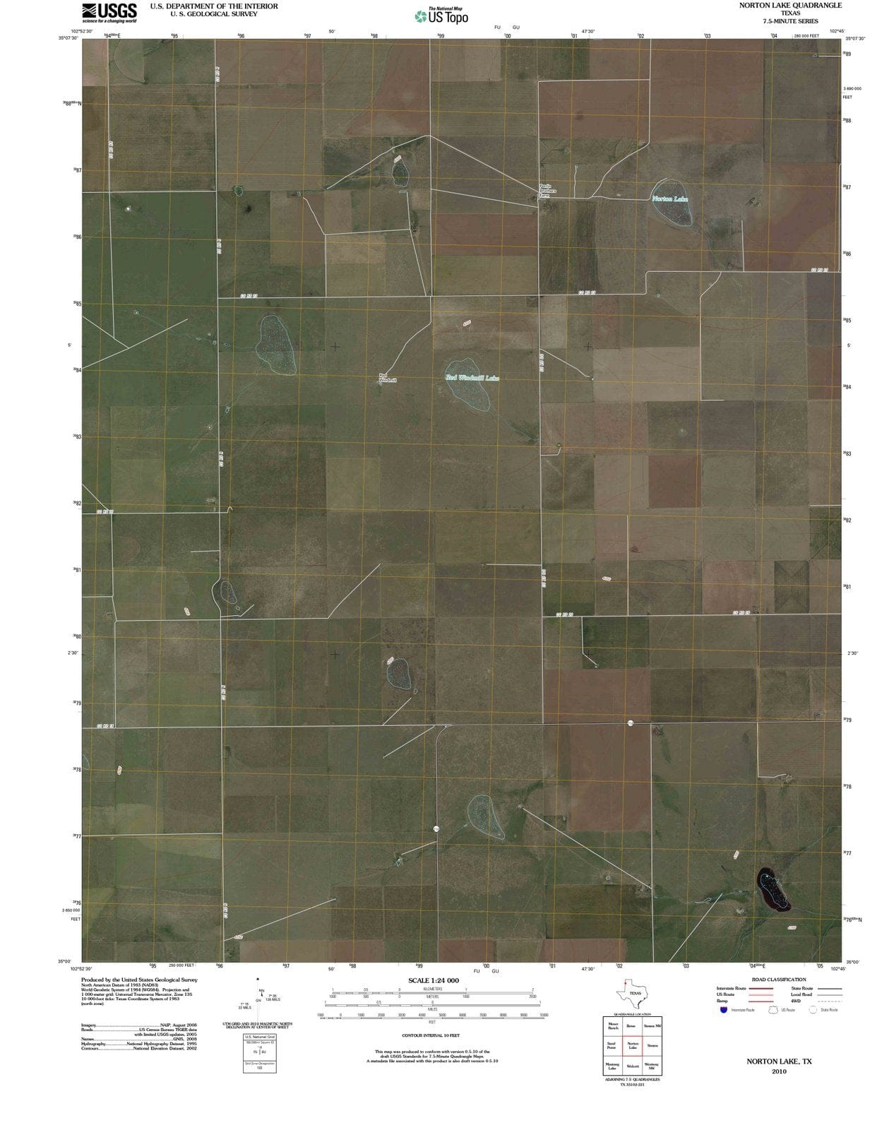 2010 Norton Lake, TX - Texas - USGS Topographic Map