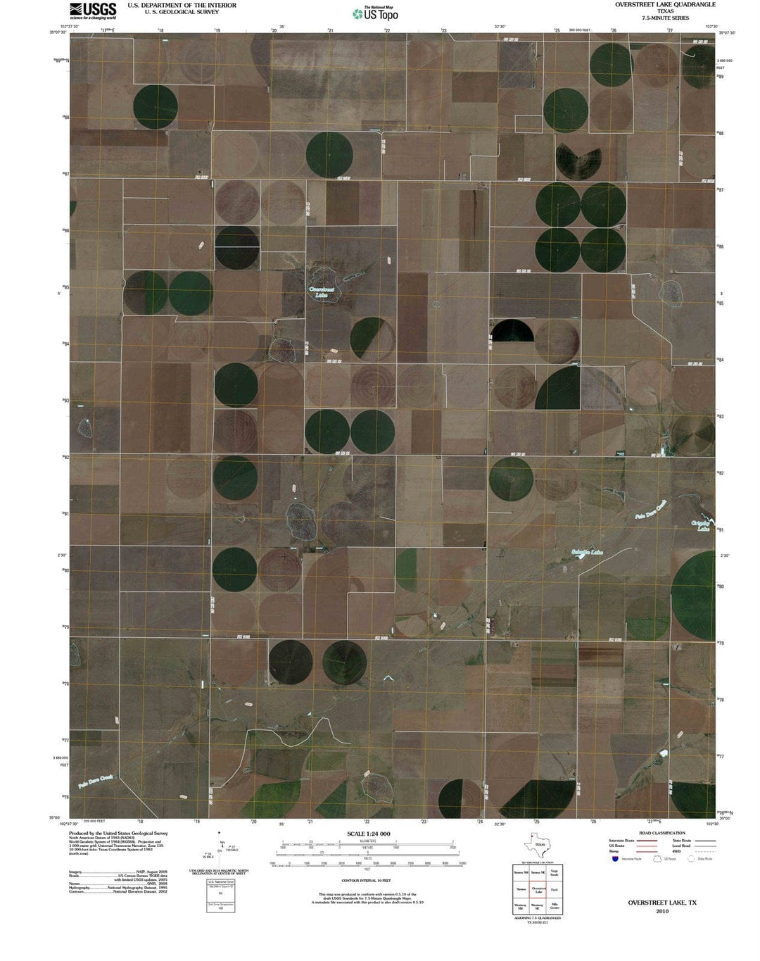 2010 Overstreet Lake, TX - Texas - USGS Topographic Map