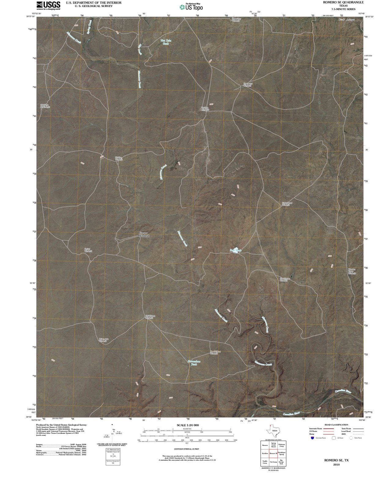 2010 Romero, TX - Texas - USGS Topographic Map