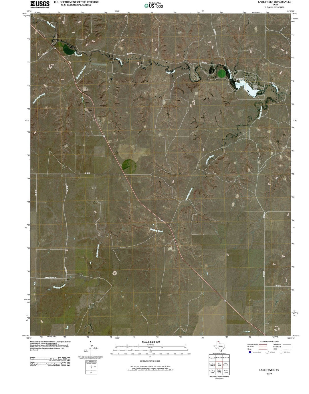 2010 Lake Fryer, TX - Texas - USGS Topographic Map