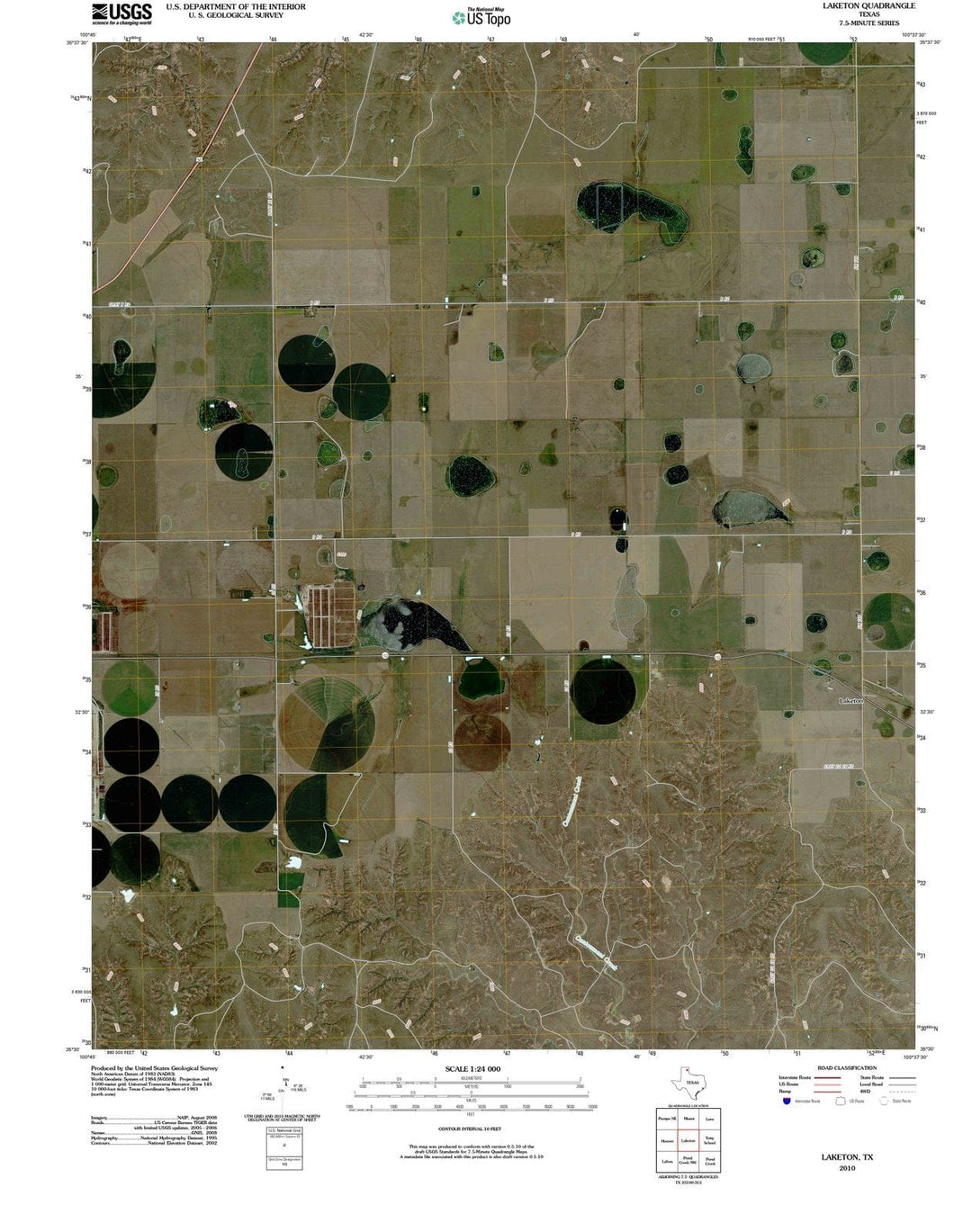 2010 Laketon, TX - Texas - USGS Topographic Map