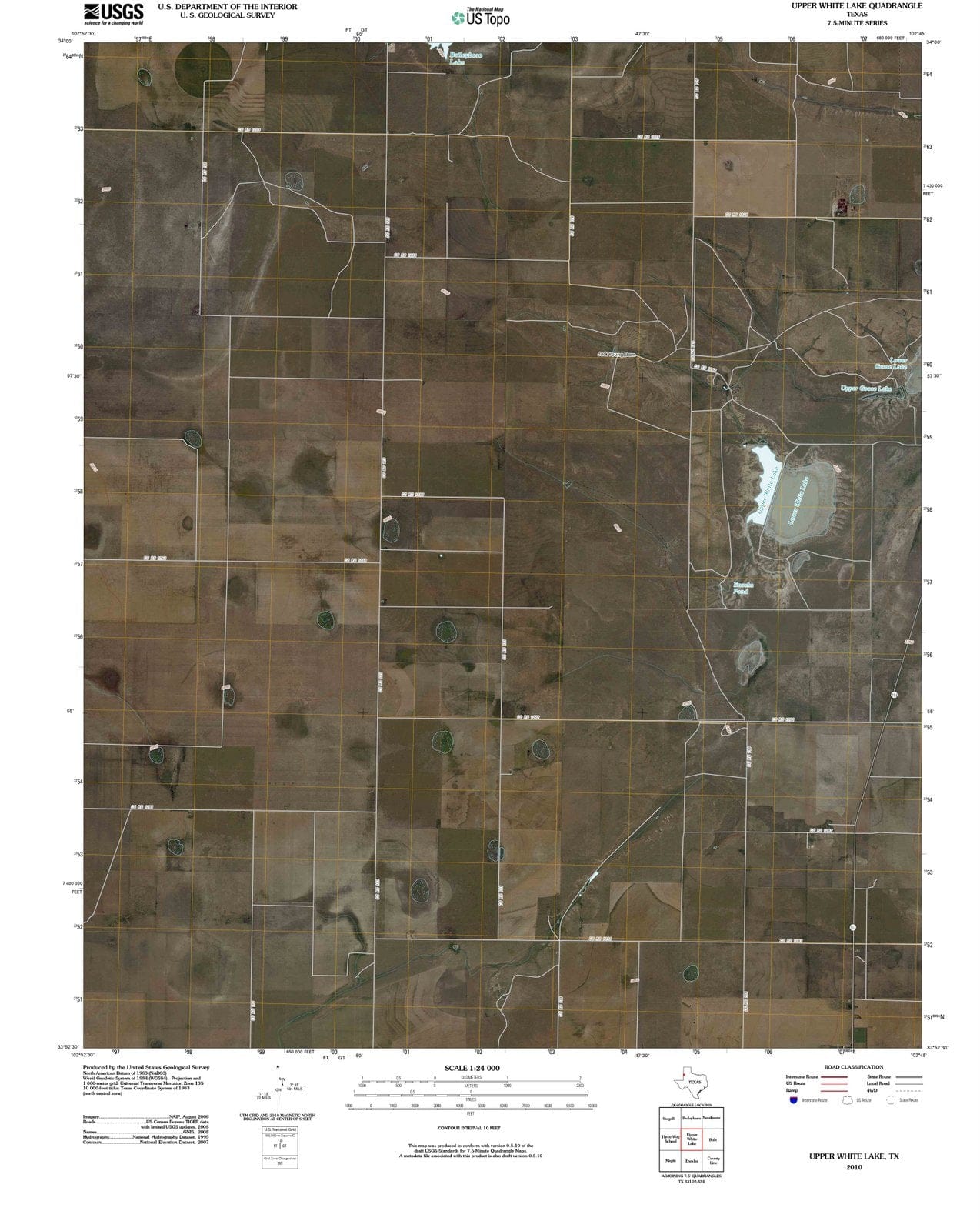 2010 Upper White Lake, TX - Texas - USGS Topographic Map